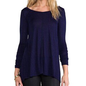 Nation LTD Gennessee Top Navy Sheer Long Sleeve Top Size M